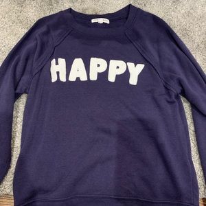 Grayson/Threads navy blue “Happy” crewneck